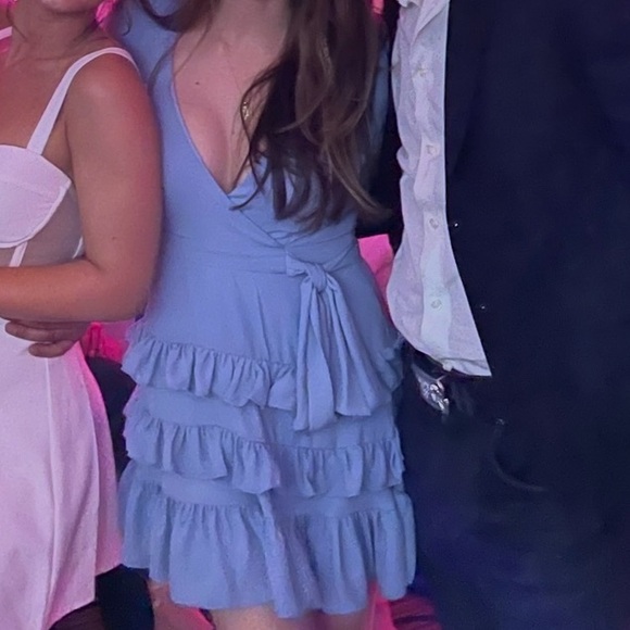 Lulu's Light Blue Ruffled Mini Dress - Picture 2 of 2